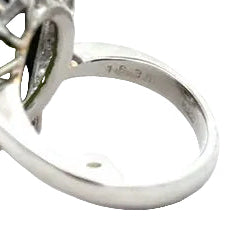 Estate Green Tourmaline and Diamond Platinum Ring