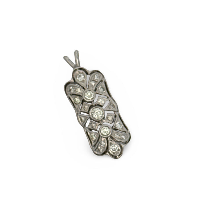 Diamond 14K White Gold Filigree Pendant