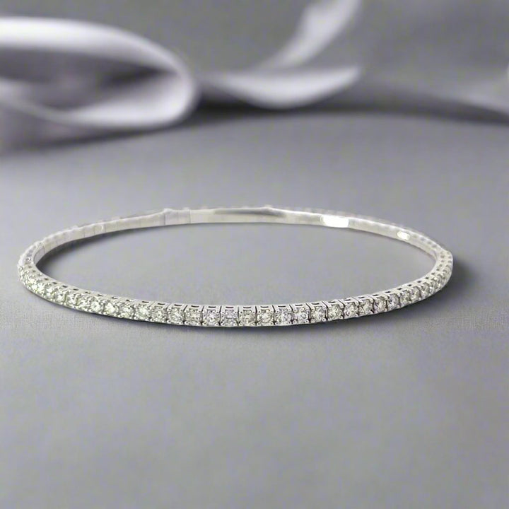 Diamond and White Gold Flexible Bangle