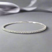 Diamond and White Gold Flexible Bangle