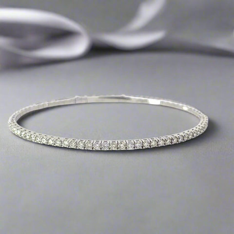 Diamond and White Gold Flexible Bangle