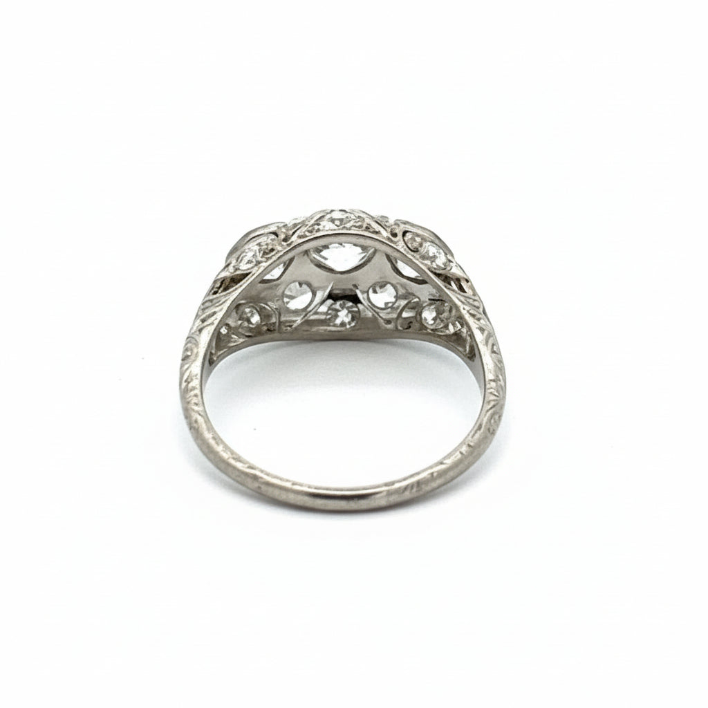 Art Deco Diamond Platinum Filigree Ring