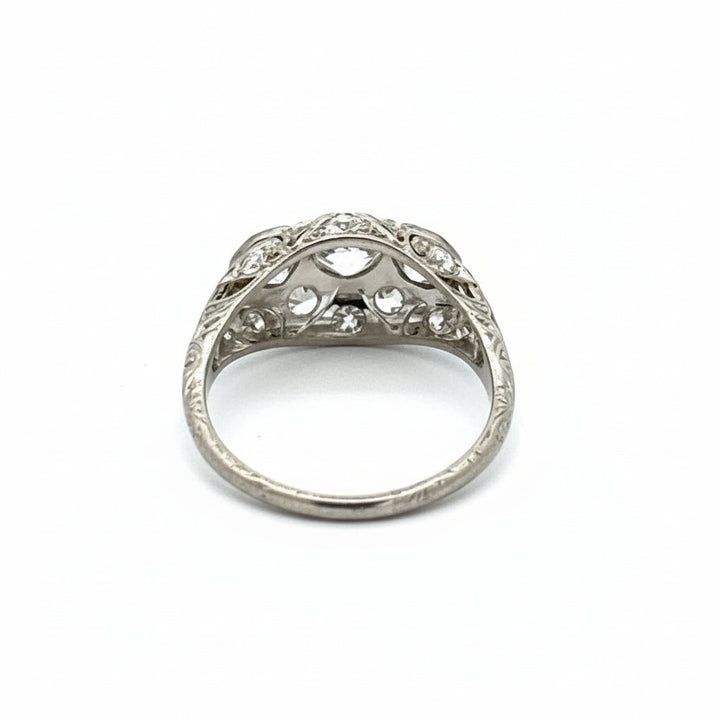 Art Deco Diamond Platinum Filigree Ring