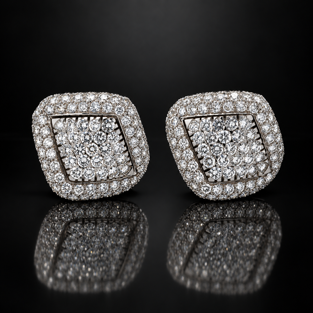 Estate Italy Casa Damiani 4.63cttw. Diamond 18KT White Gold Earrings