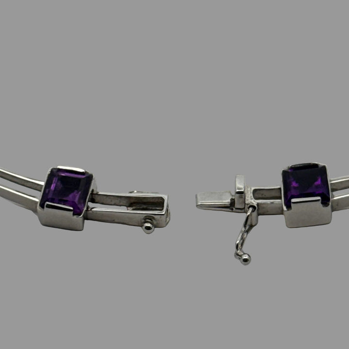 Italian Designer 20.00cttw Amethyst 18K White Gold Necklace