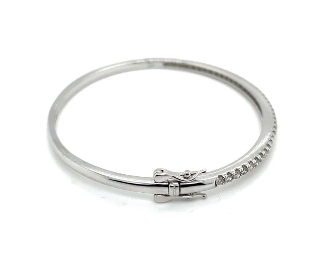 Diamond and 14K White Gold Bangle