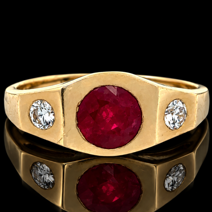 Estate 1.80ct. Ruby & Diamond 14KT Yellow Gold Ring
