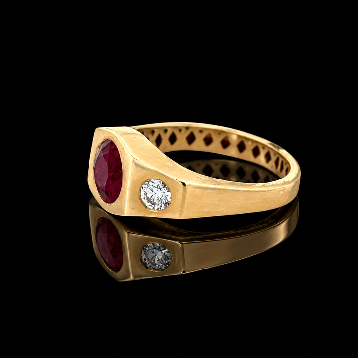Estate 1.80ct. Ruby & Diamond 14KT Yellow Gold Ring