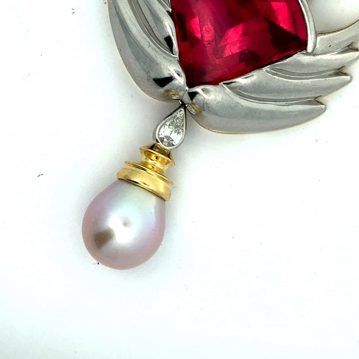 Estate Designer David Sacco Original  "The Art Of Being" Rubellite Natural Fancy Light Pink Diamond Necklace 14920