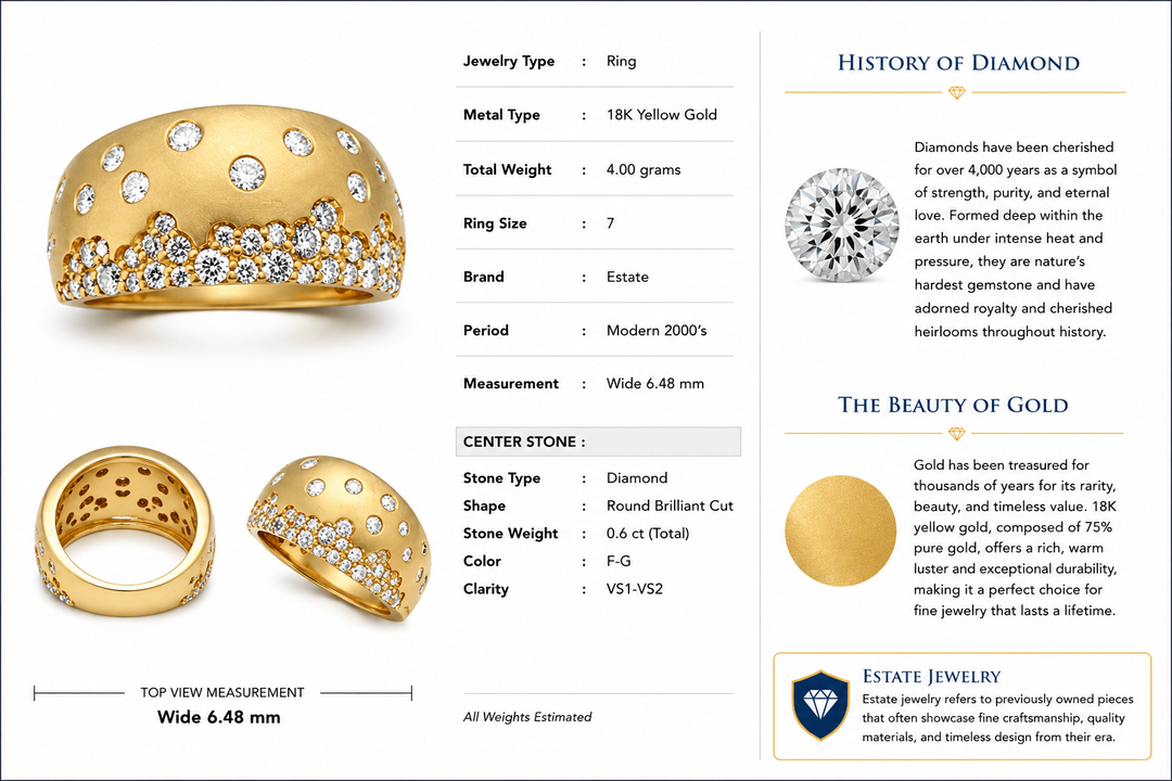 Modern .60 cttw Diamond And 18kt Yellow Gold Ring