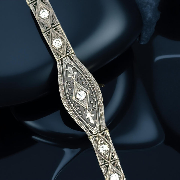 Art Deco Diamond and 14K White Gold Bracelet