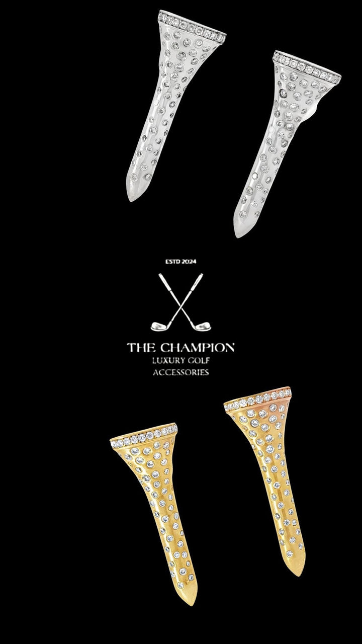 The Champion .58 cttw Diamond Yellow Gold Golf Tee Earrings 15446