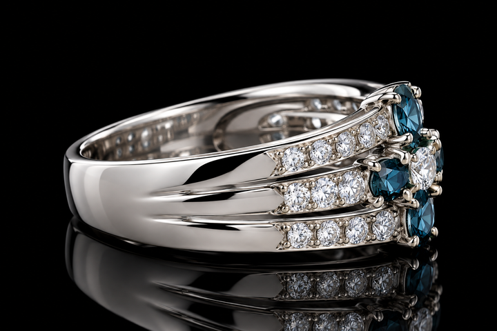 Estate Natural Alexandrite & Diamond Platinum Ring