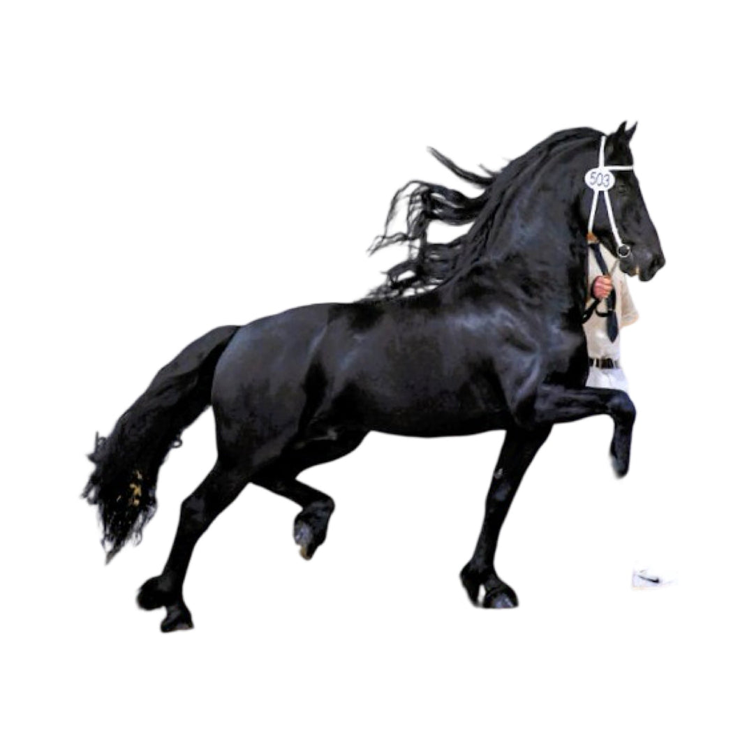 Diamond and 18K Yellow Gold Horse Earrings