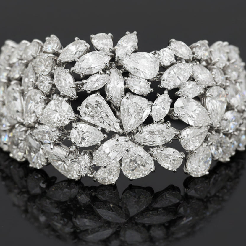 Vintage French Aristocrat 75 cttw Diamond Platinum Bracelet