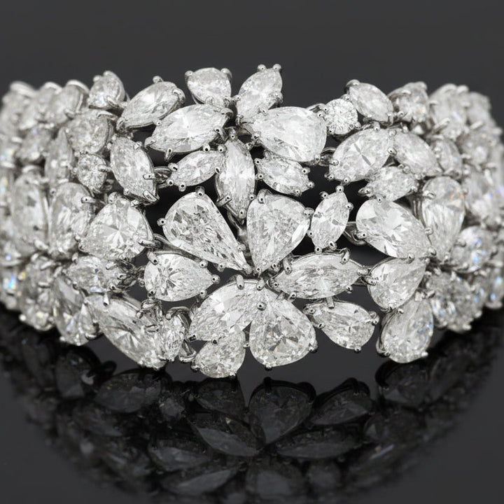 Vintage French Aristocrat 75 cttw Diamond Platinum Bracelet