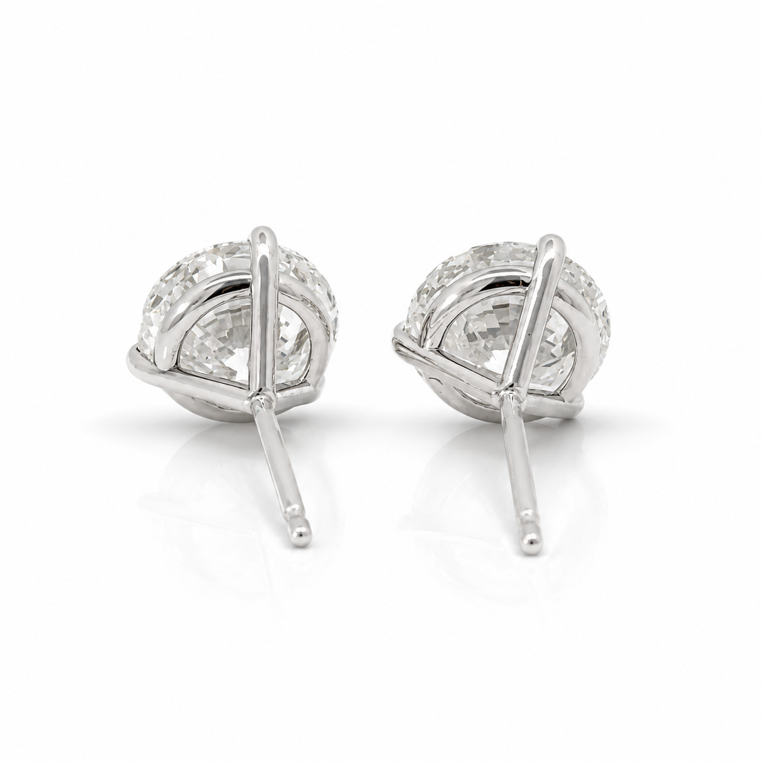 Certified 5 Carat 18K White Gold Lab Grown Diamond Stud Earrings