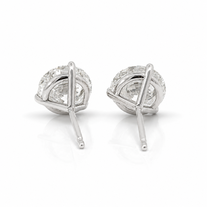 Certified 5 Carat 18K White Gold Lab Grown Diamond Stud Earrings