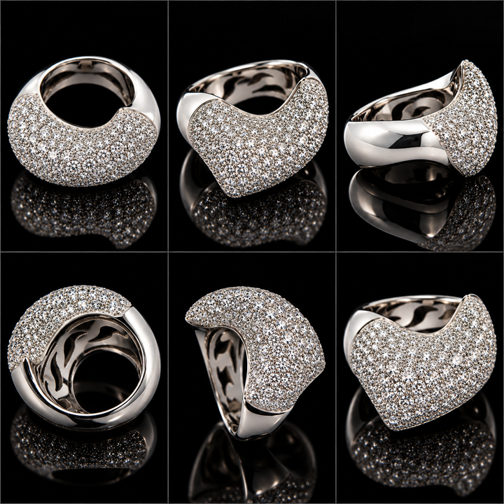 Estate Italian Del Duca 5.44 cttw Diamond 18K White Gold Ring