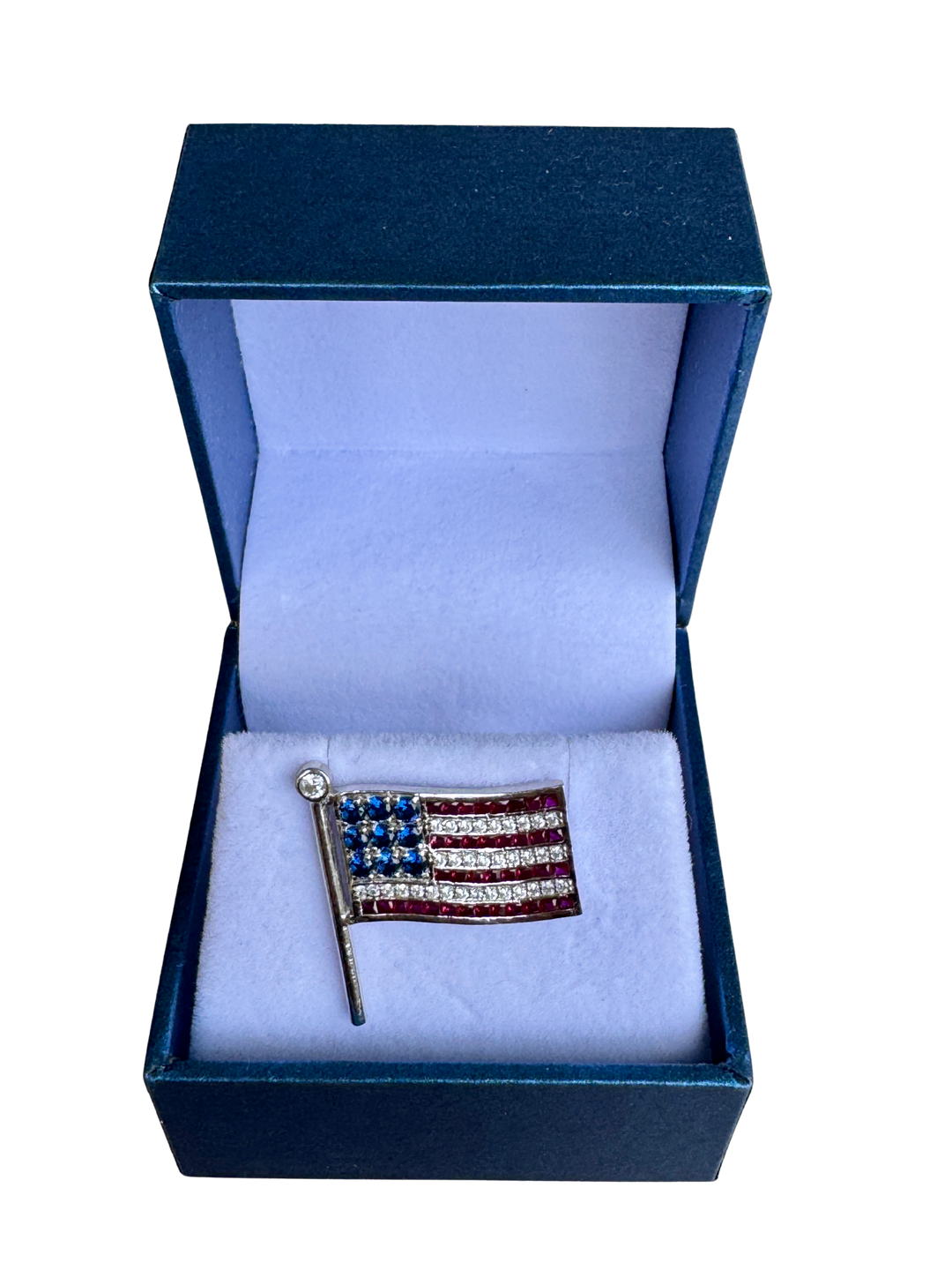 Handcrafted Sterling Silver American Flag Brooch