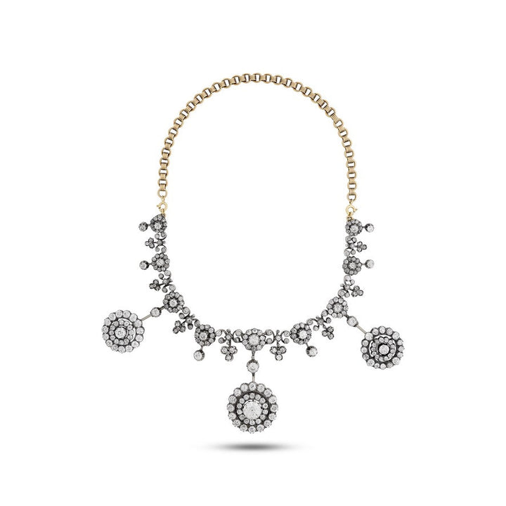 Rare Italian Aristocrat Victorian 24.71cttw Silver and Gold Convertible Necklace/Tiara