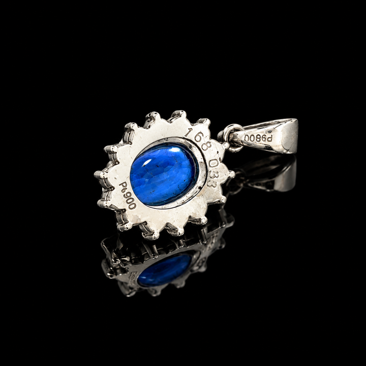 Estate 1.68ct. Fine Sapphire & Diamond Platinum Pendant