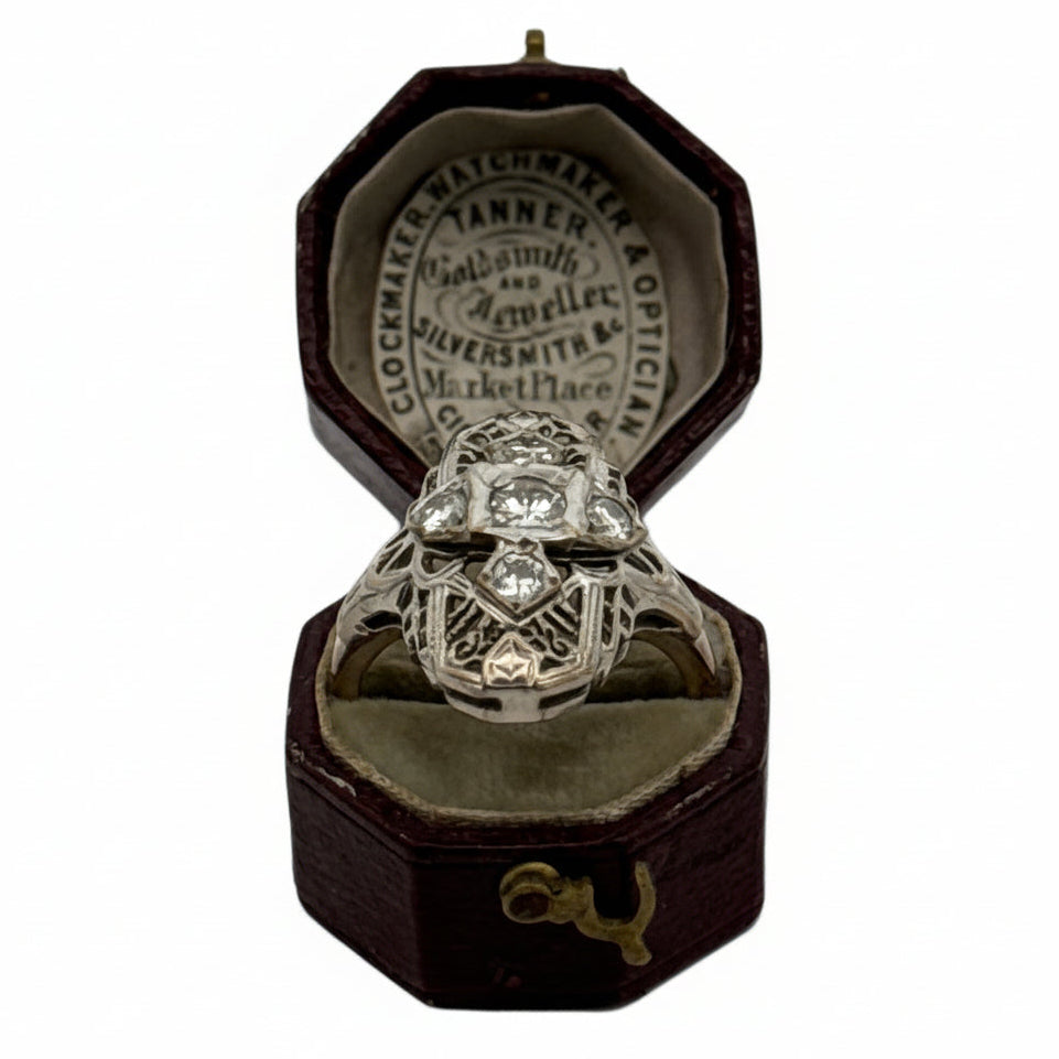 Filigree Diamond 14Kt White Gold Ring