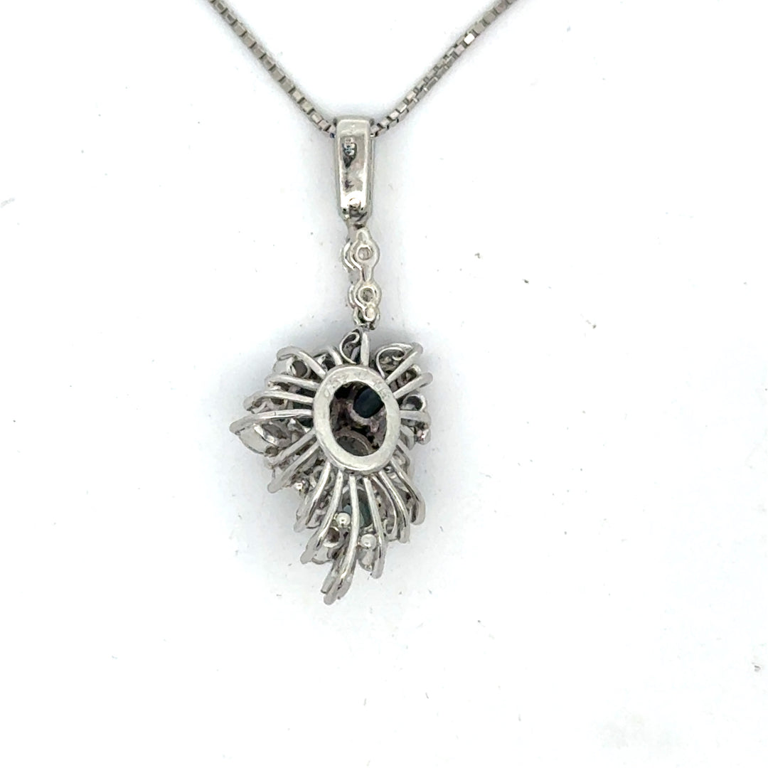 Estate Natural Color Change Alexandrite and Diamond Platinum Necklace