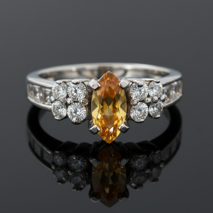 Uni Design Citrine and Diamond Ring 14852