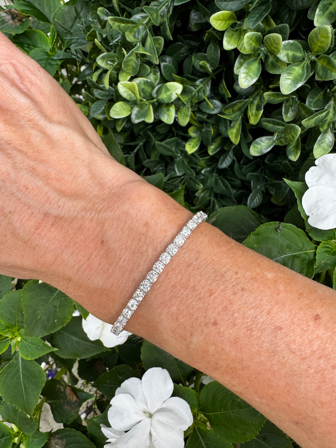 7.00 Carat 14K White Gold Lab Grown Diamond Tennis Bracelet