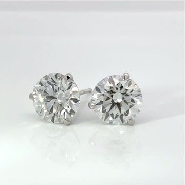Certified 6 Carat 18K White Gold Lab Grown Diamond Stud Earrings