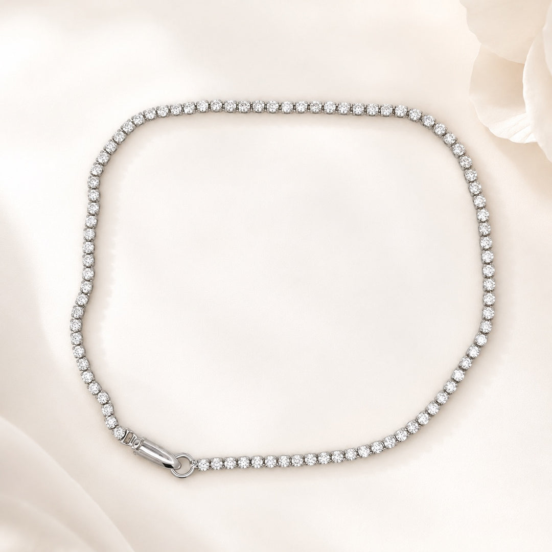 Dainty 1.50 Carat 14K White and Yellow Gold Lab Grown Tennis Bracelet