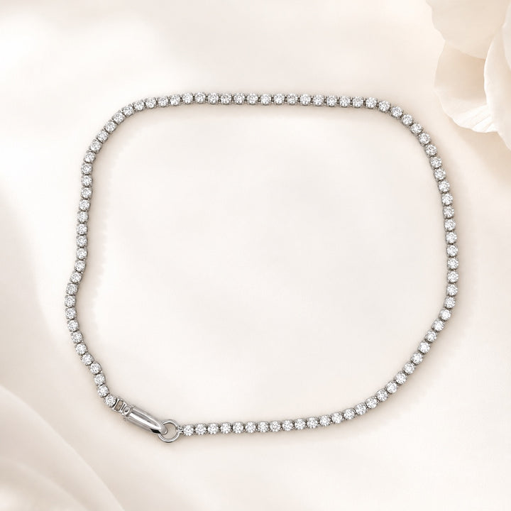 Dainty 1.50 Carat 14K White and Yellow Gold Lab Grown Tennis Bracelet