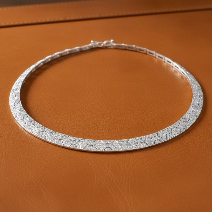 Milgrain Detail 6.00cttw Diamond 18kt Gold Necklace