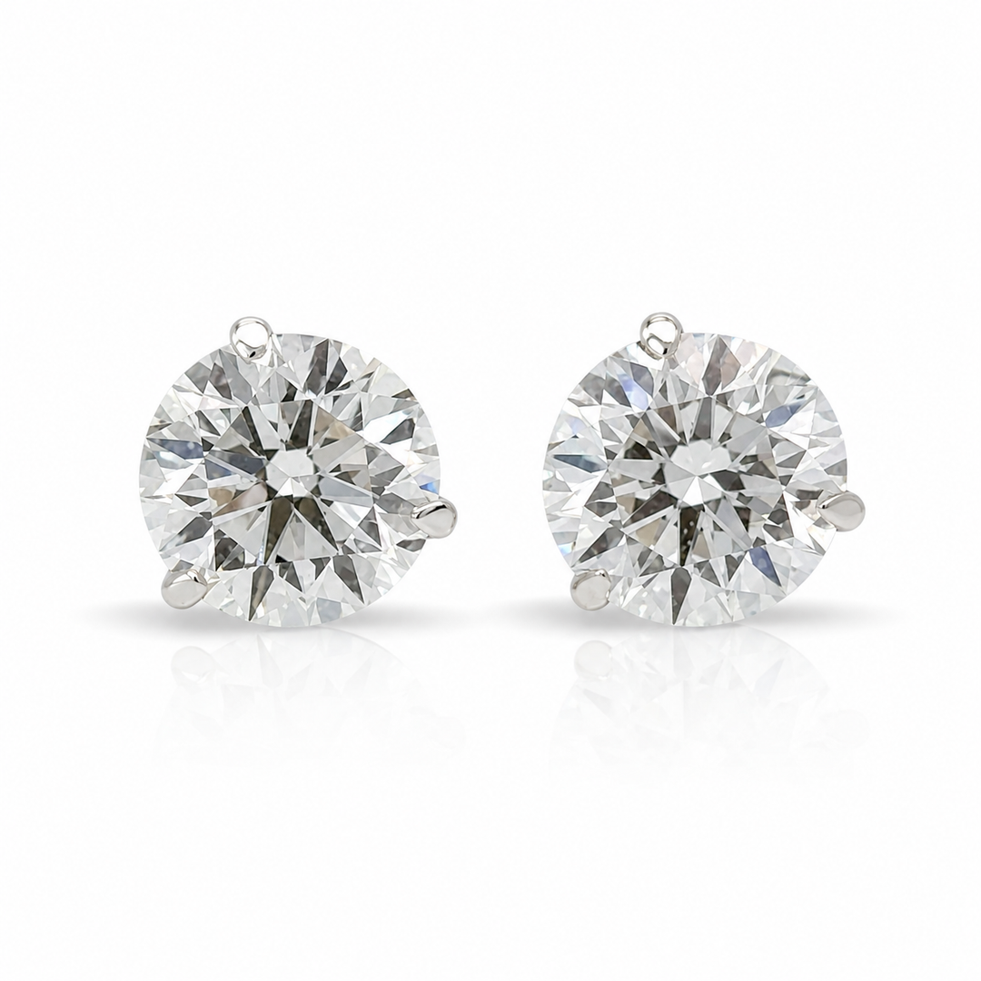 Certified 5 Carat 18K White Gold Lab Grown Diamond Stud Earrings