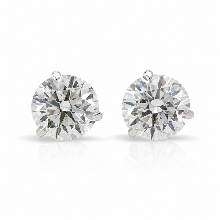 Certified 5 Carat 18K White Gold Lab Grown Diamond Stud Earrings