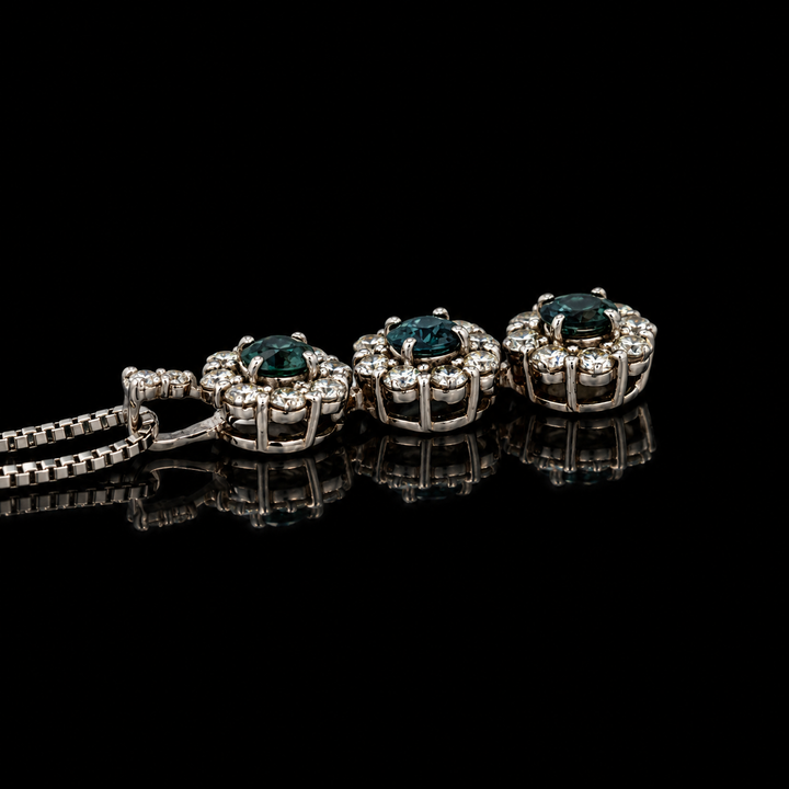 Estate Color Change Blue-Green to Purple-Pink Alexandrite & Diamond Platinum Necklace