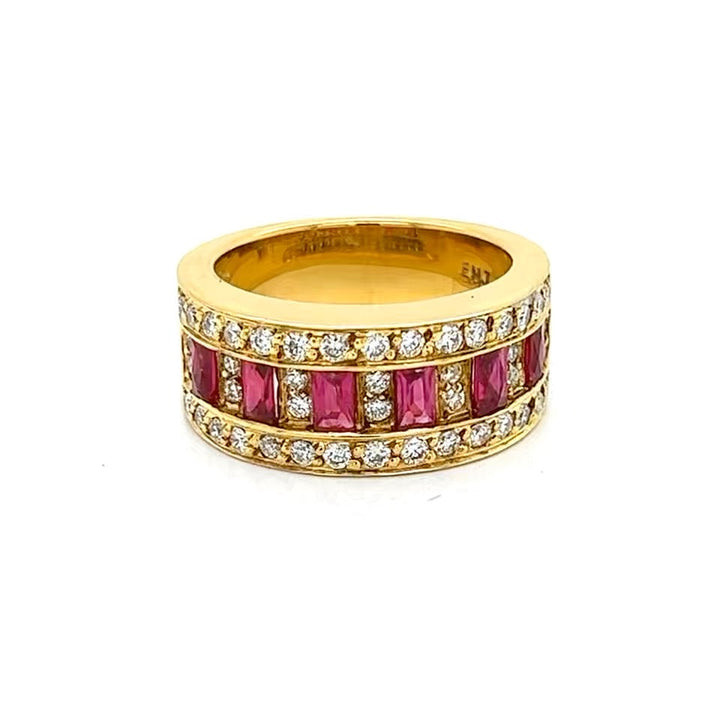 Estate EMJ Ruby and Diamond Ring