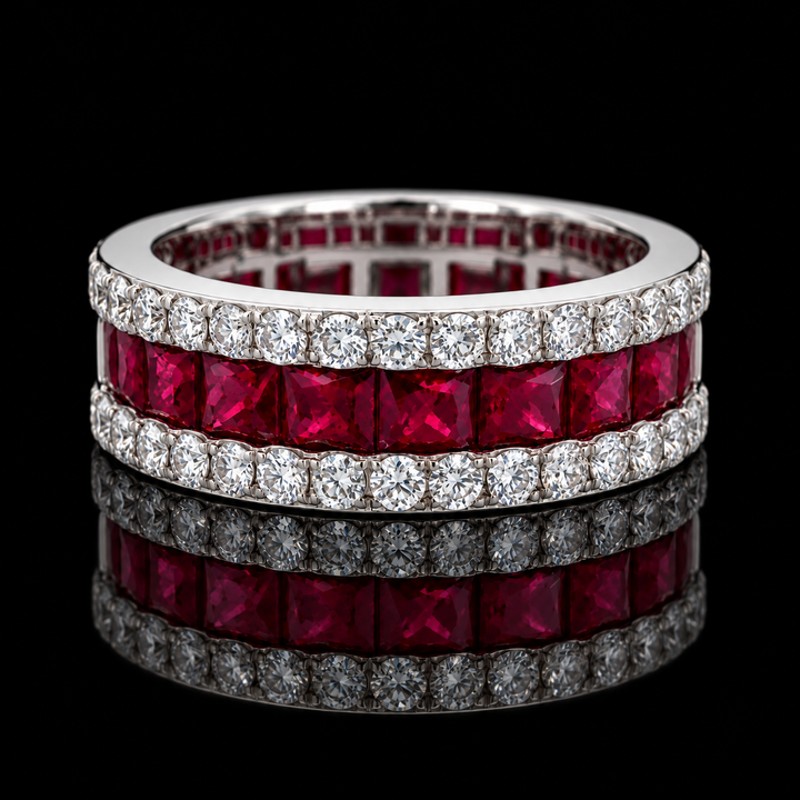 Estate Fine 2.33cttw. Ruby & Diamond 14KT White Gold Ring