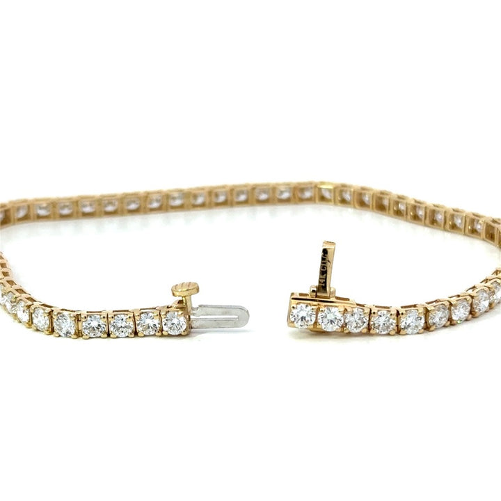 Diamond 5.00 Carat 14K Yellow Gold Lab Grown Tennis Bracelet