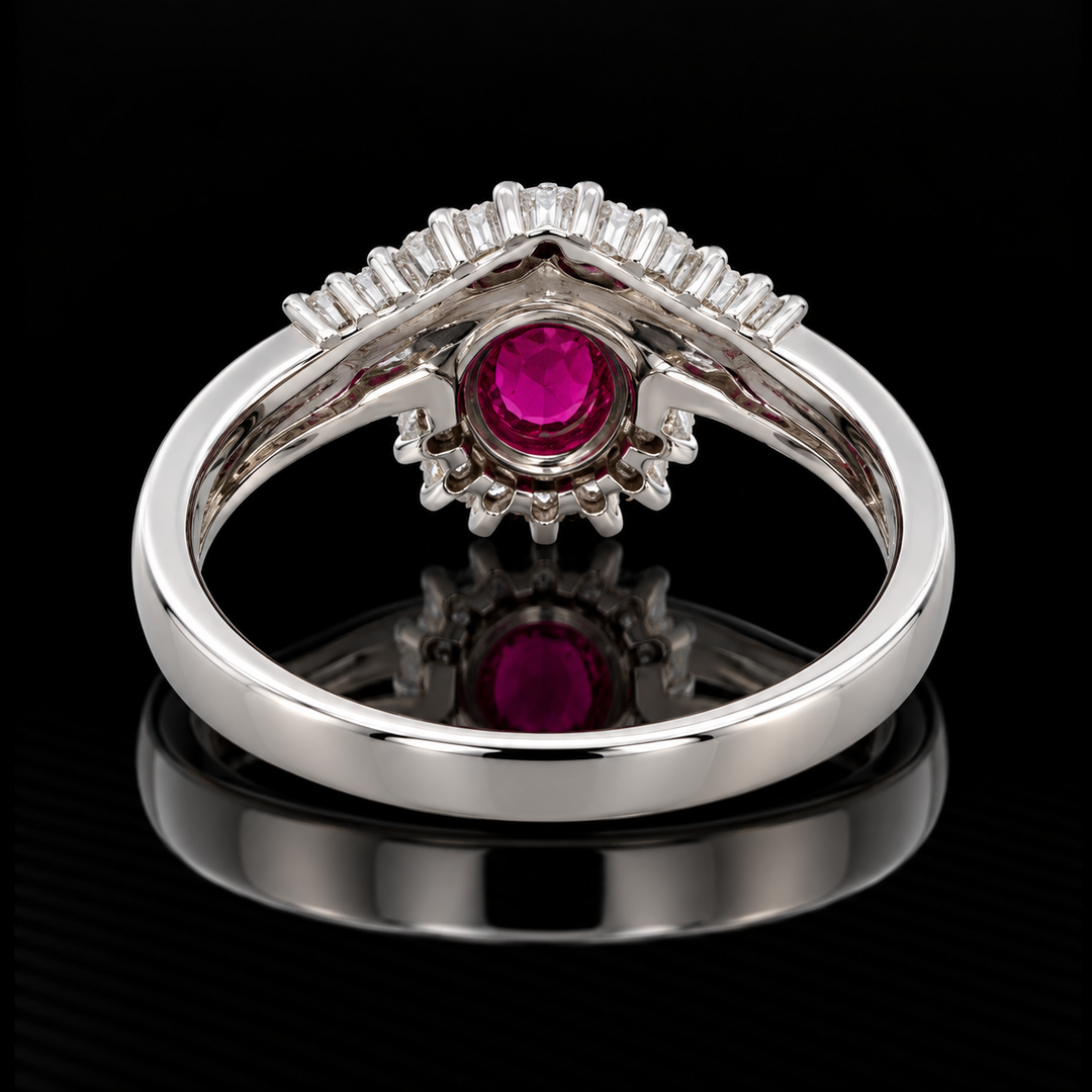 Estate Ruby & Diamond Platinum Ring