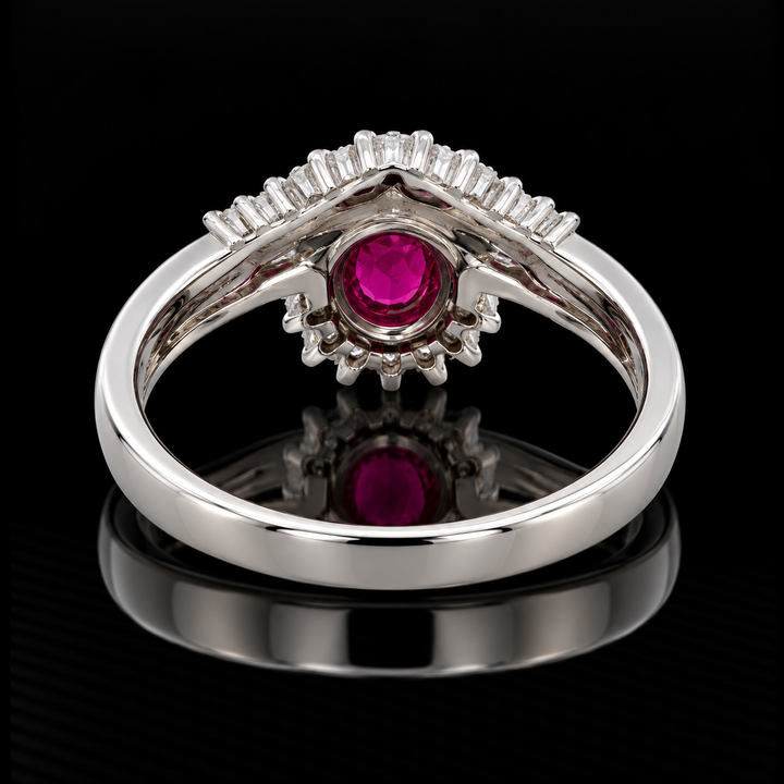Estate Ruby & Diamond Platinum Ring