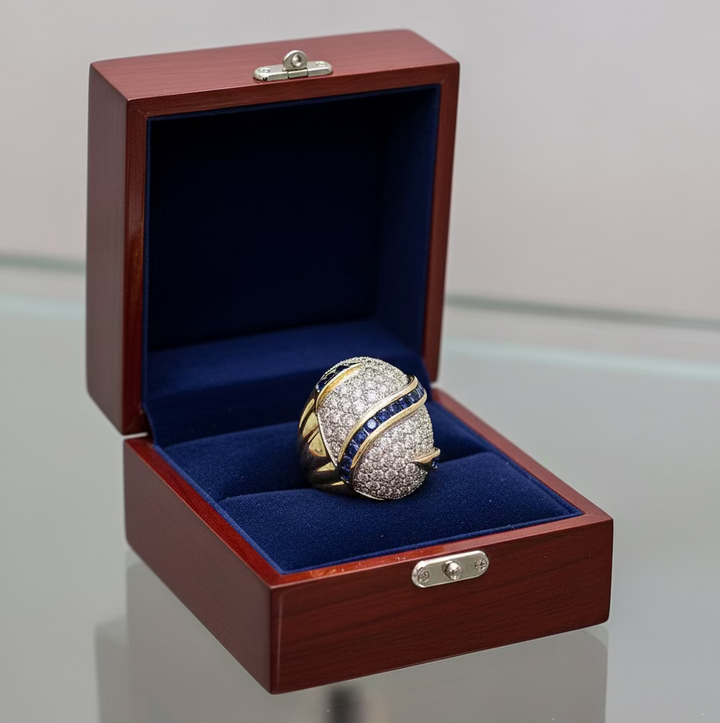 Estate 2.75 cttw Diamond and Sapphire Bold Ring 13825