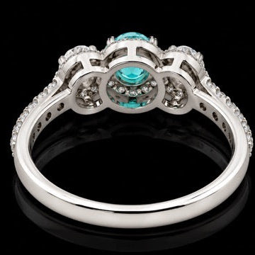 Designer M.C. Marchisio .65ct. Natural Paraiba Tourmaline & Diamond 18K White Gold Pendant