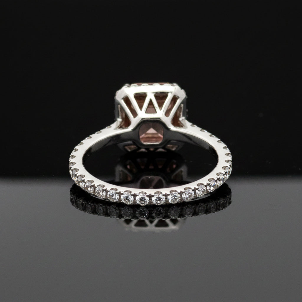 Estate Contemporary Natural Fancy Light Pinkish Purple 1.81ct Diamond Platinum & 18K Rose Gold Ring