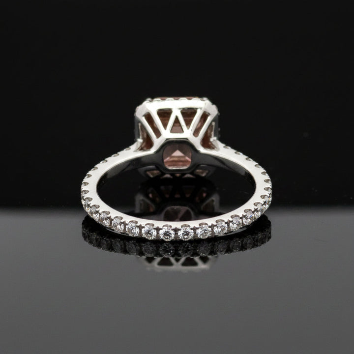 Estate Contemporary Natural Fancy Light Pinkish Purple 1.81ct Diamond Platinum & 18K Rose Gold Ring