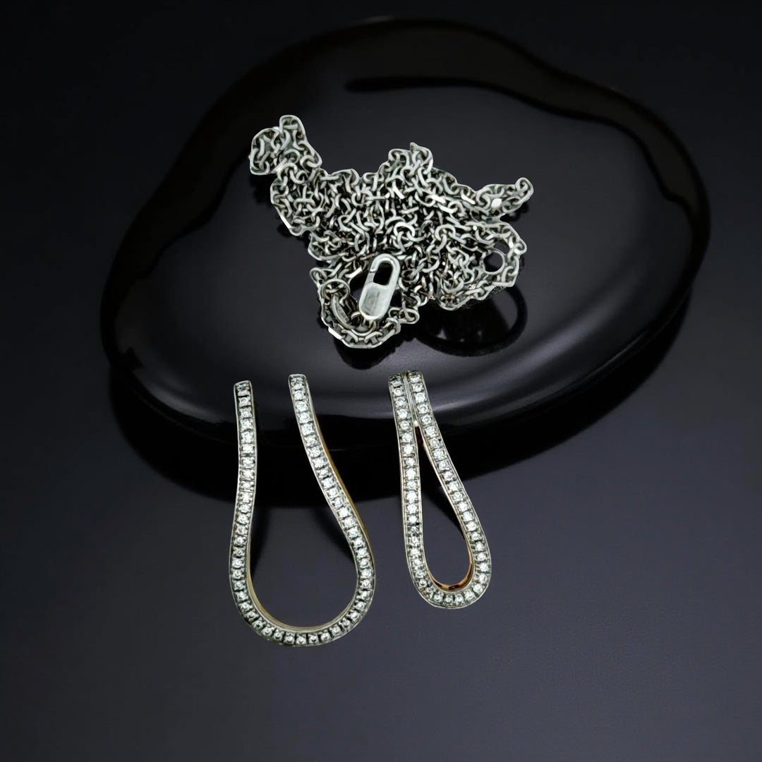 Designer Di Modolo Diamond (2 Piece) 18k White Gold Necklace