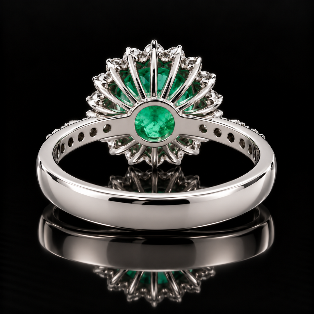 Estate 2ct. Emerald and Diamond 18KT White Gold Ring
