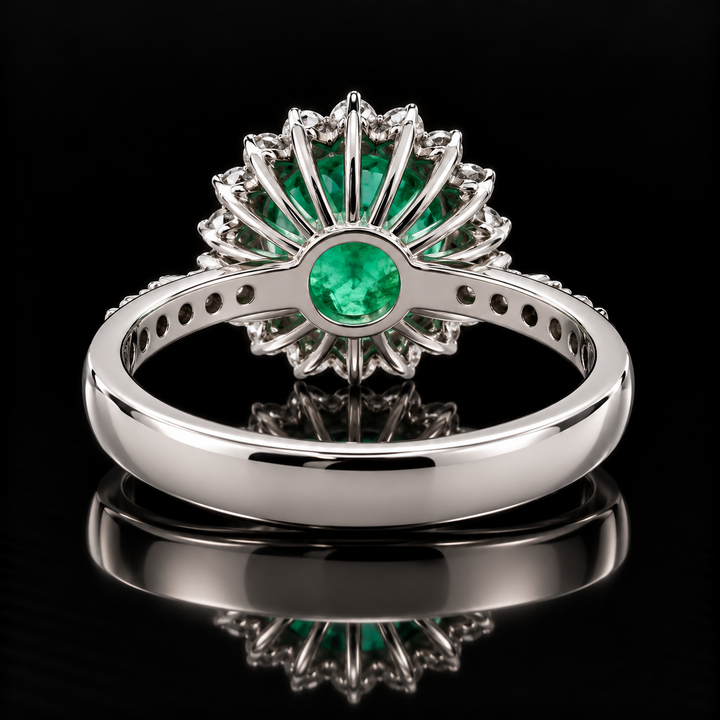 Estate 2ct. Emerald and Diamond 18KT White Gold Ring