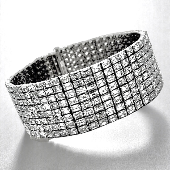 Emerald Cut Diamond and 18K White Gold Bracelet